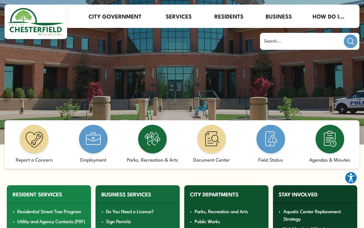Chesterfield city government website for residents directory search