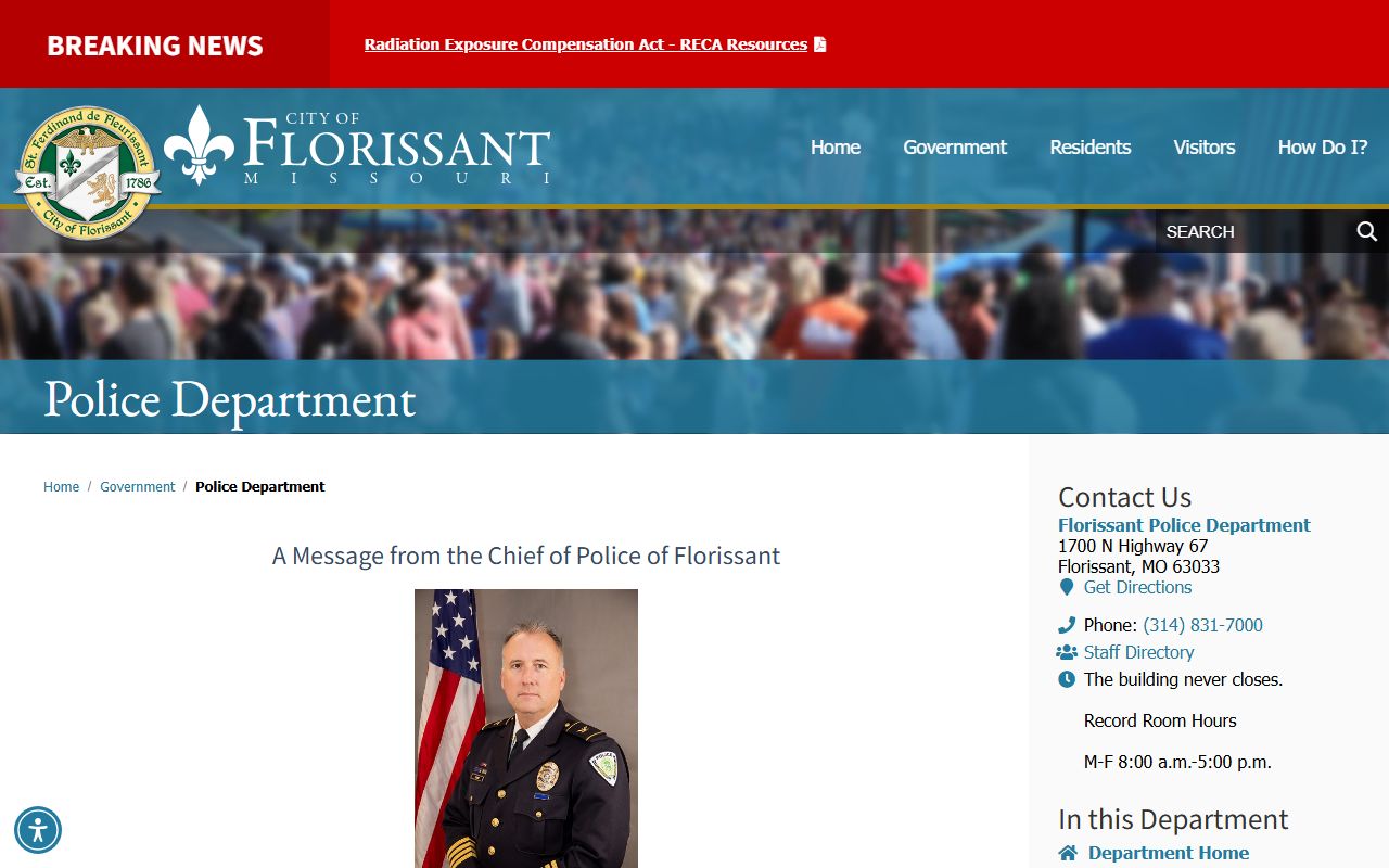 Florissant police department records for residents directory