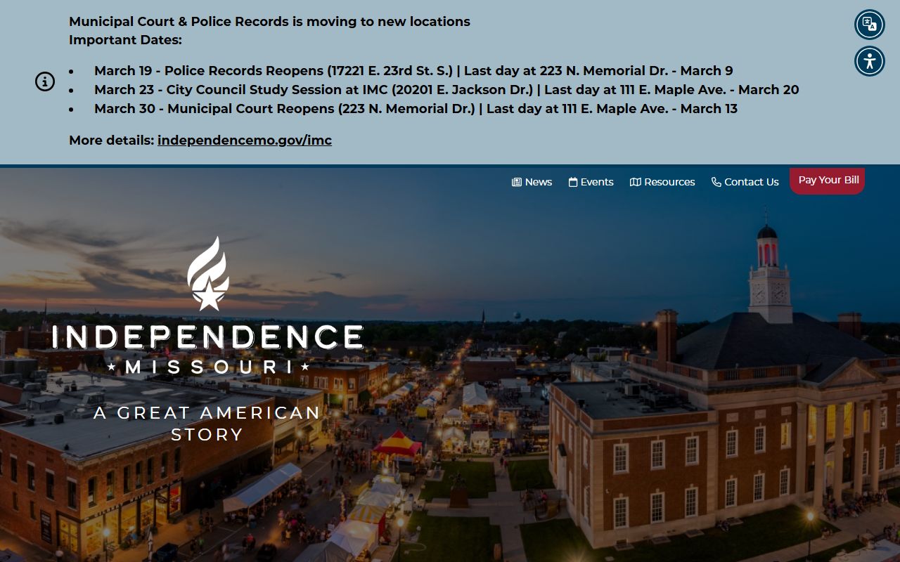 Independence city government website for residents directory search
