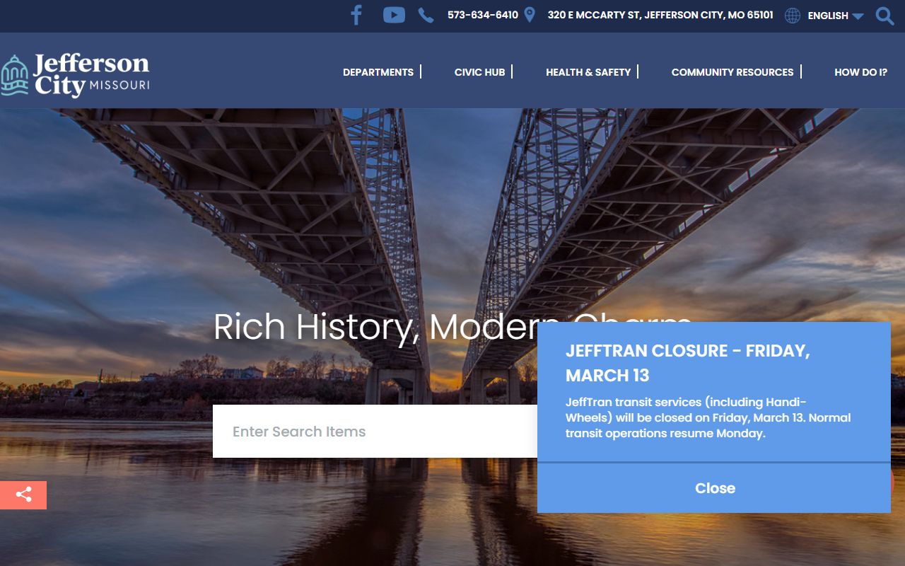 Jefferson City government website for residents directory search