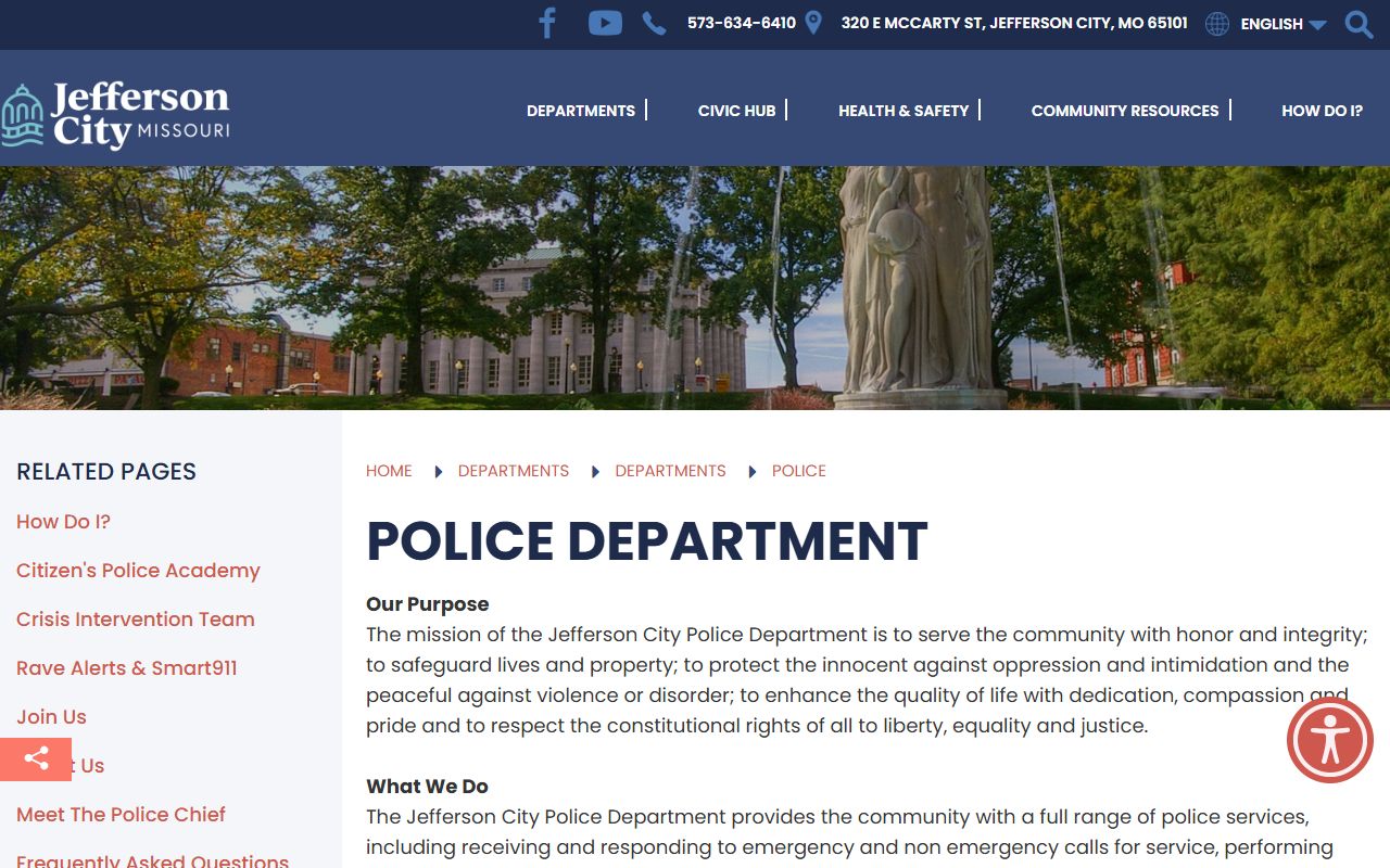 Jefferson City police department records for residents directory