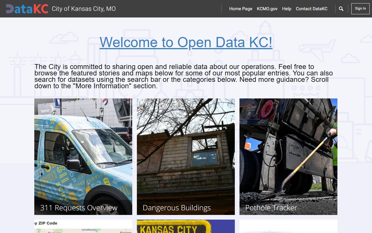 Kansas City Open Data portal for residents directory search