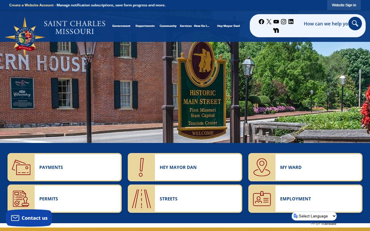 St. Charles city government website for residents directory search