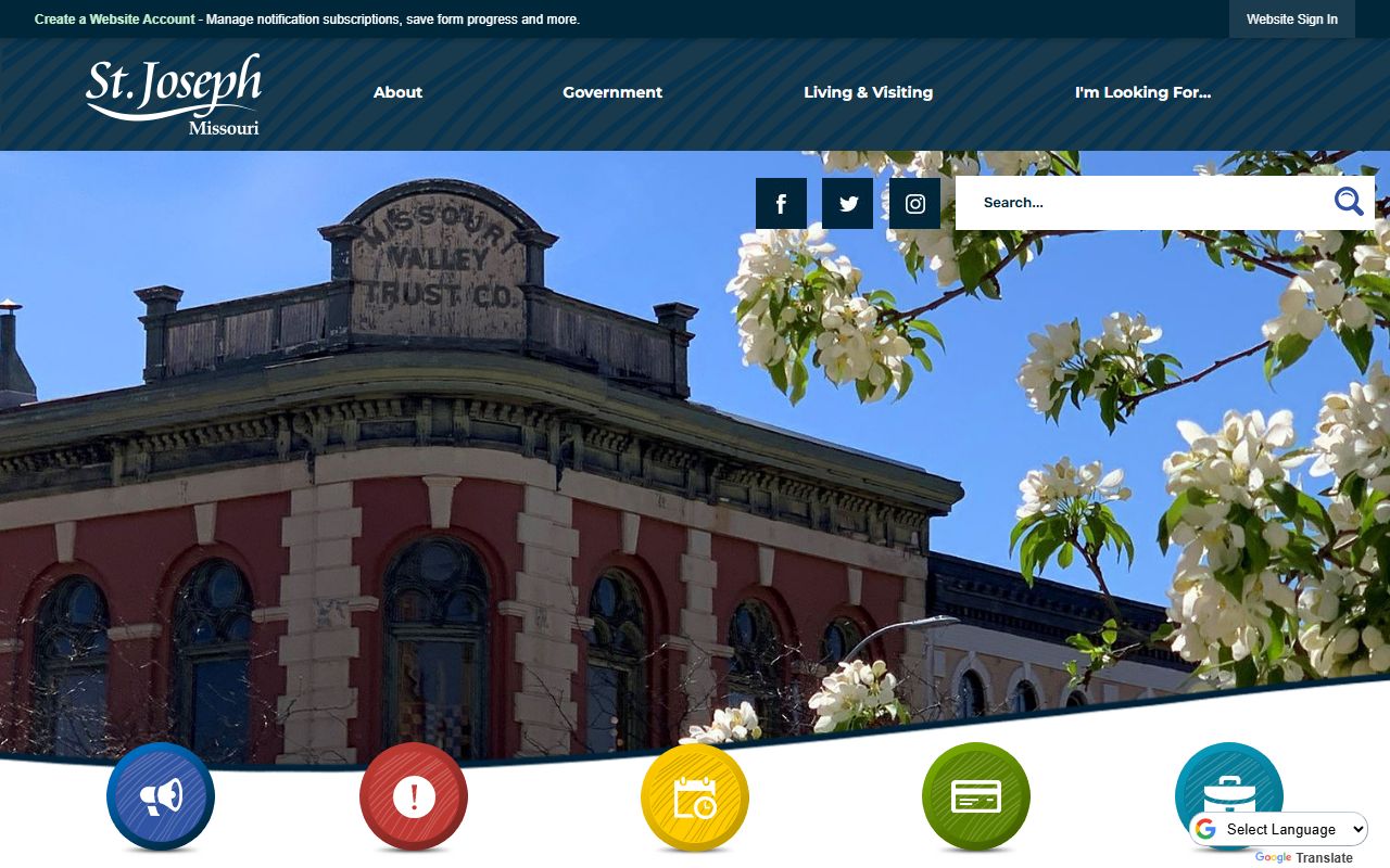 St. Joseph city government website for residents directory search