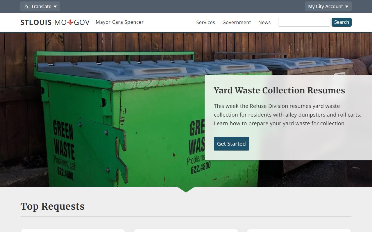 St. Louis city government website for residents directory search