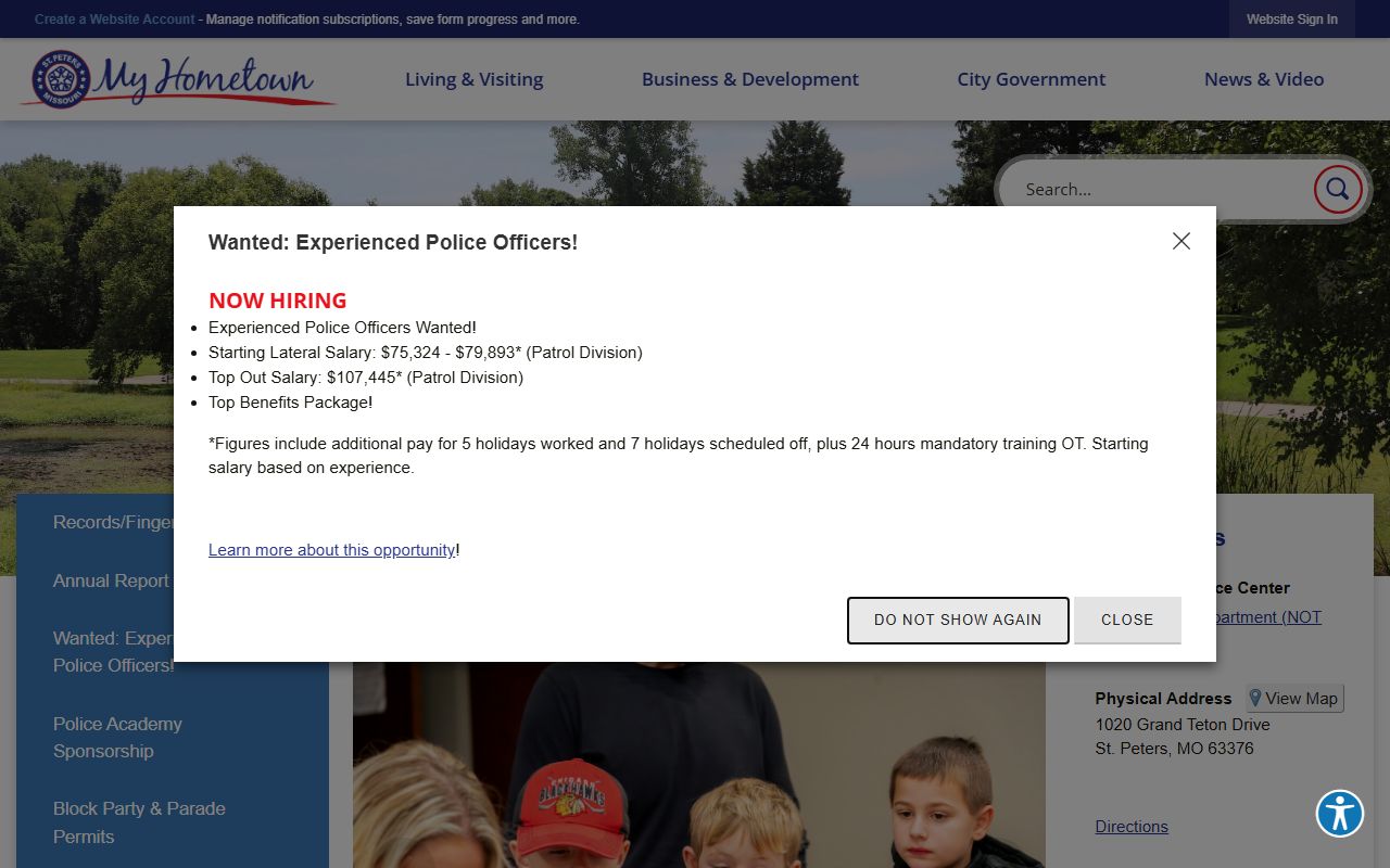 St. Peters police department records for residents directory