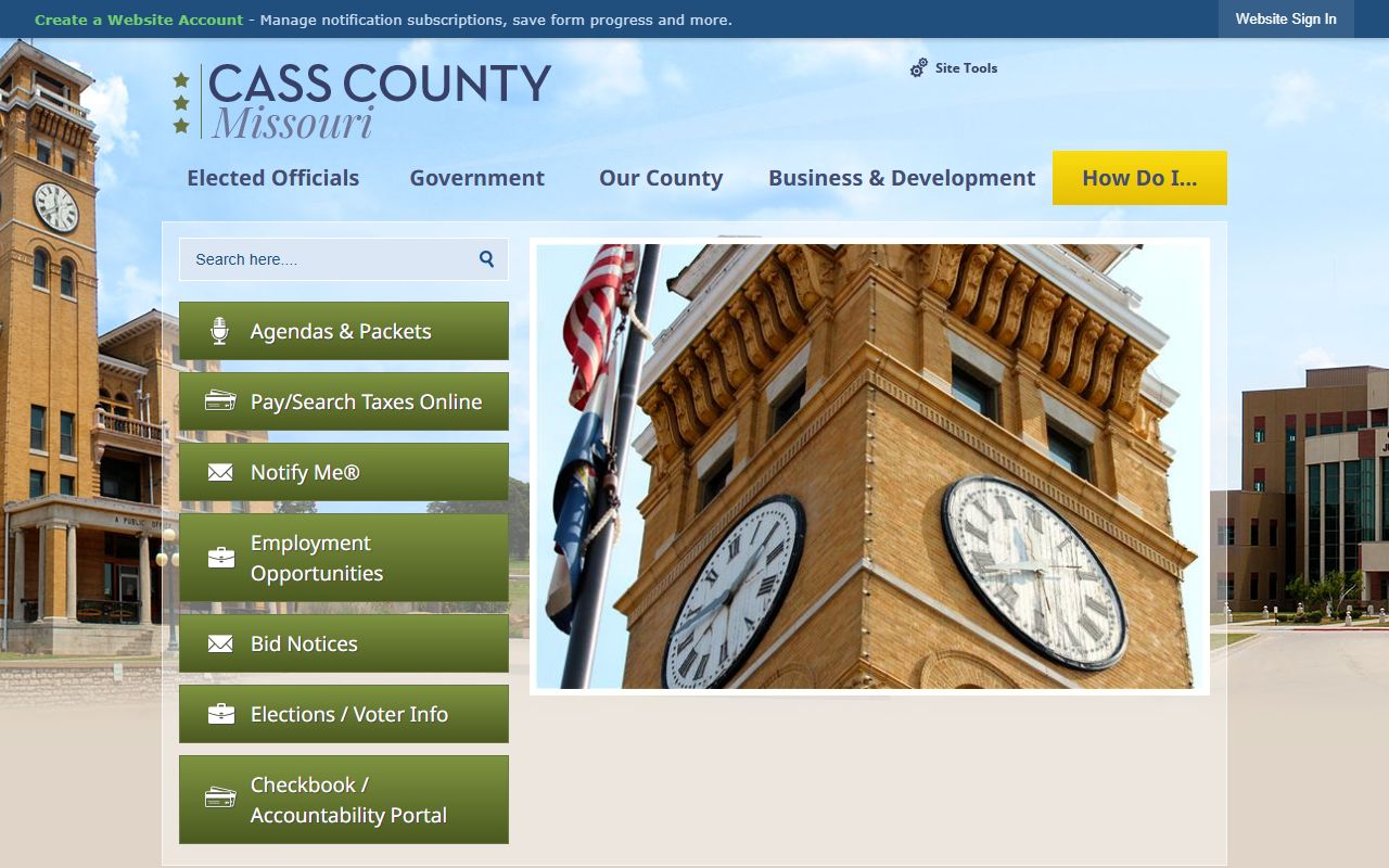 Cass County government website for residents directory search
