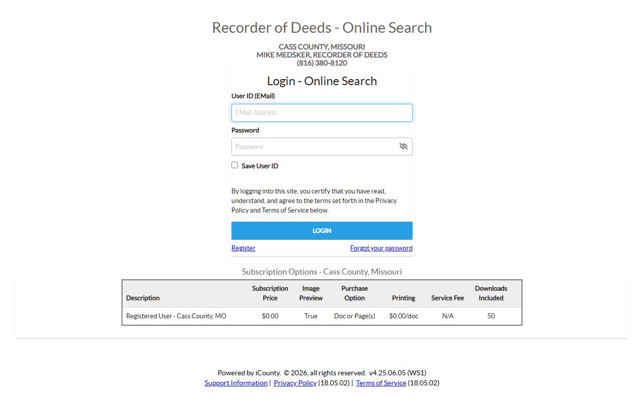 Cass County Recorder of Deeds records for residents directory