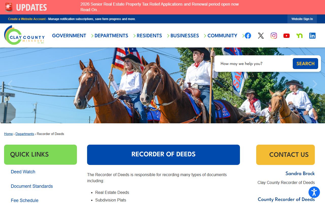 Clay County Recorder of Deeds for residents directory lookup