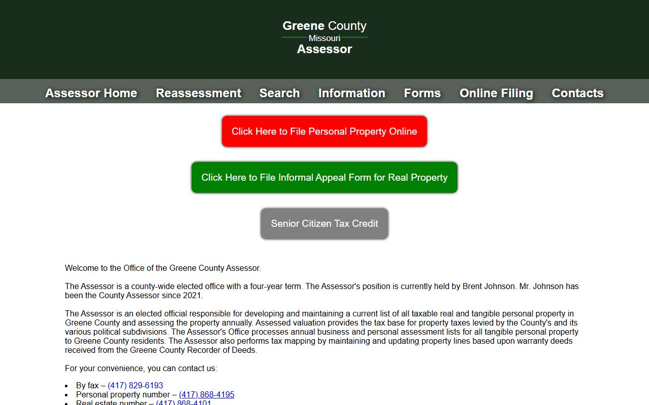 Greene County Assessor property search for residents directory