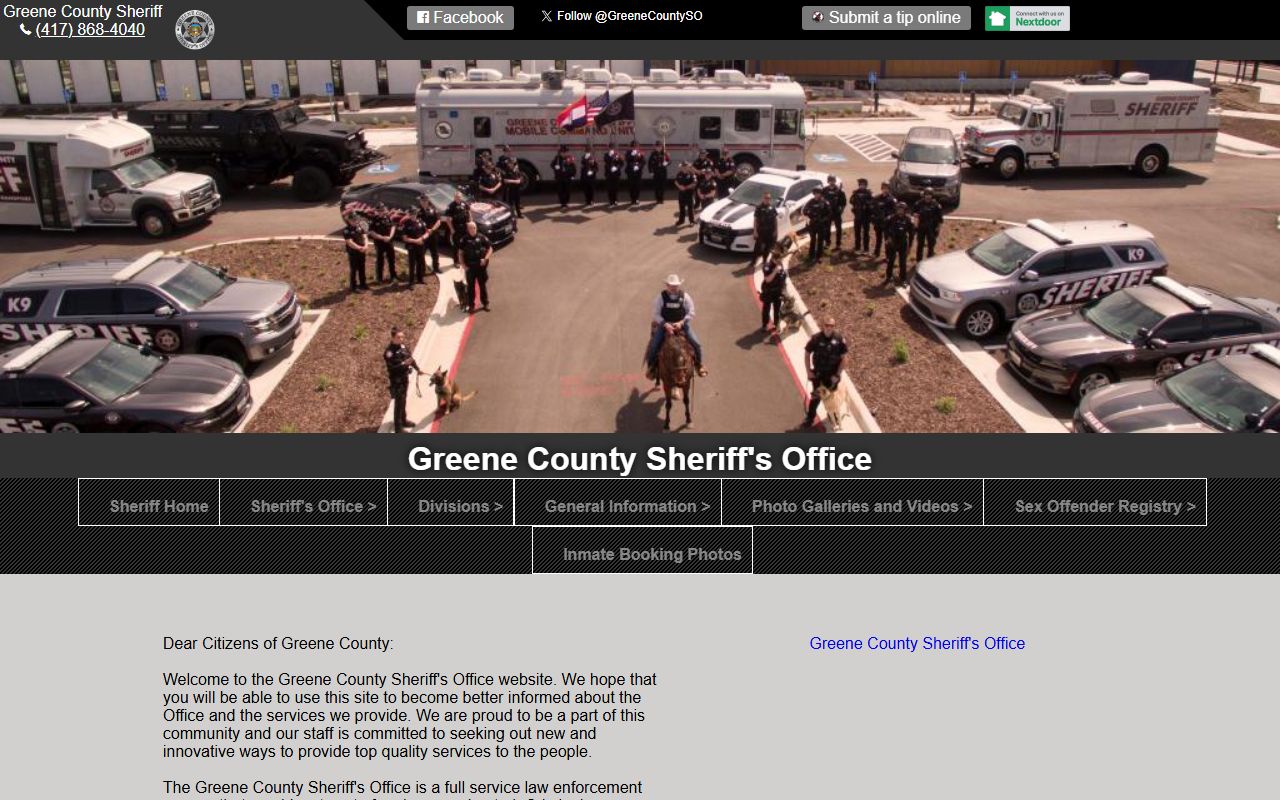 Greene County Sheriff's Office records for residents directory