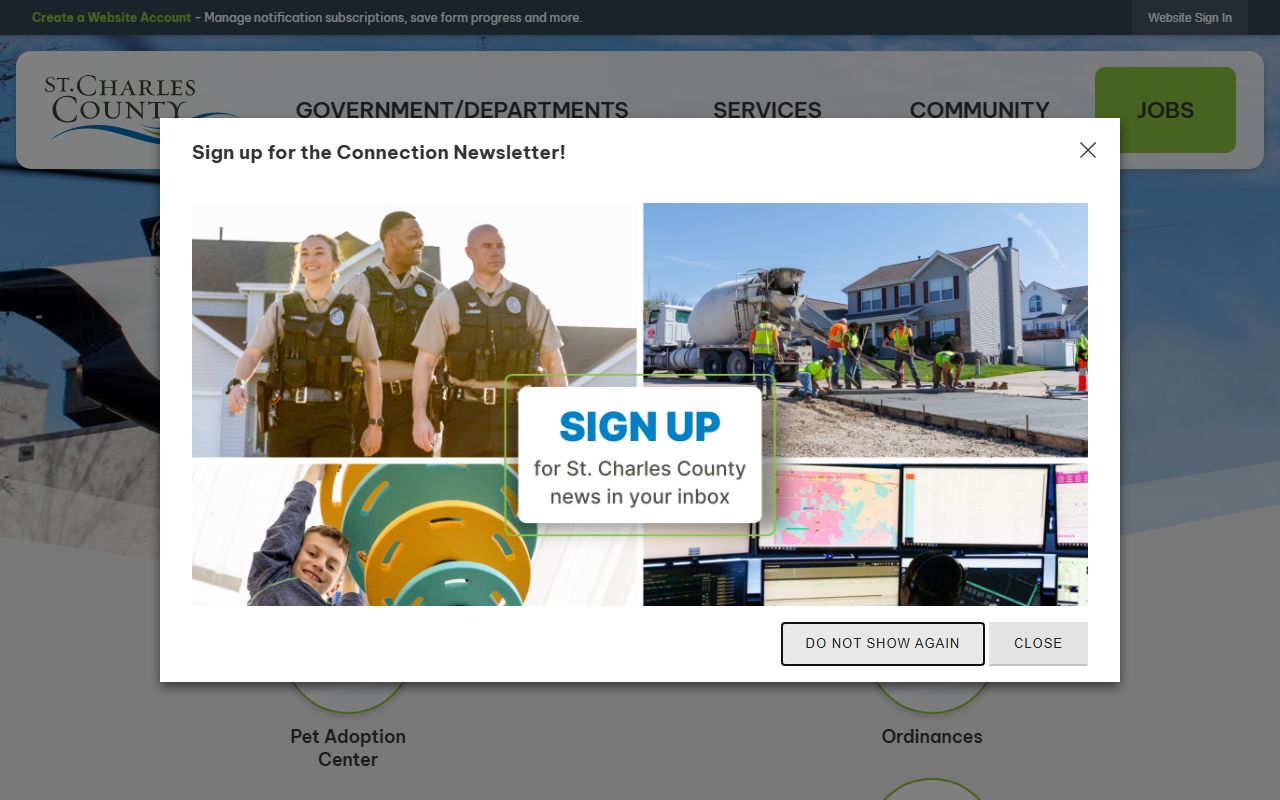 St. Charles County government website for residents directory search