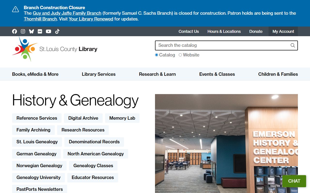 St. Louis County Library genealogy resources for residents directory